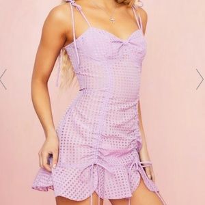Sugarthrillz Made U Blush Lavender Gingham Dress